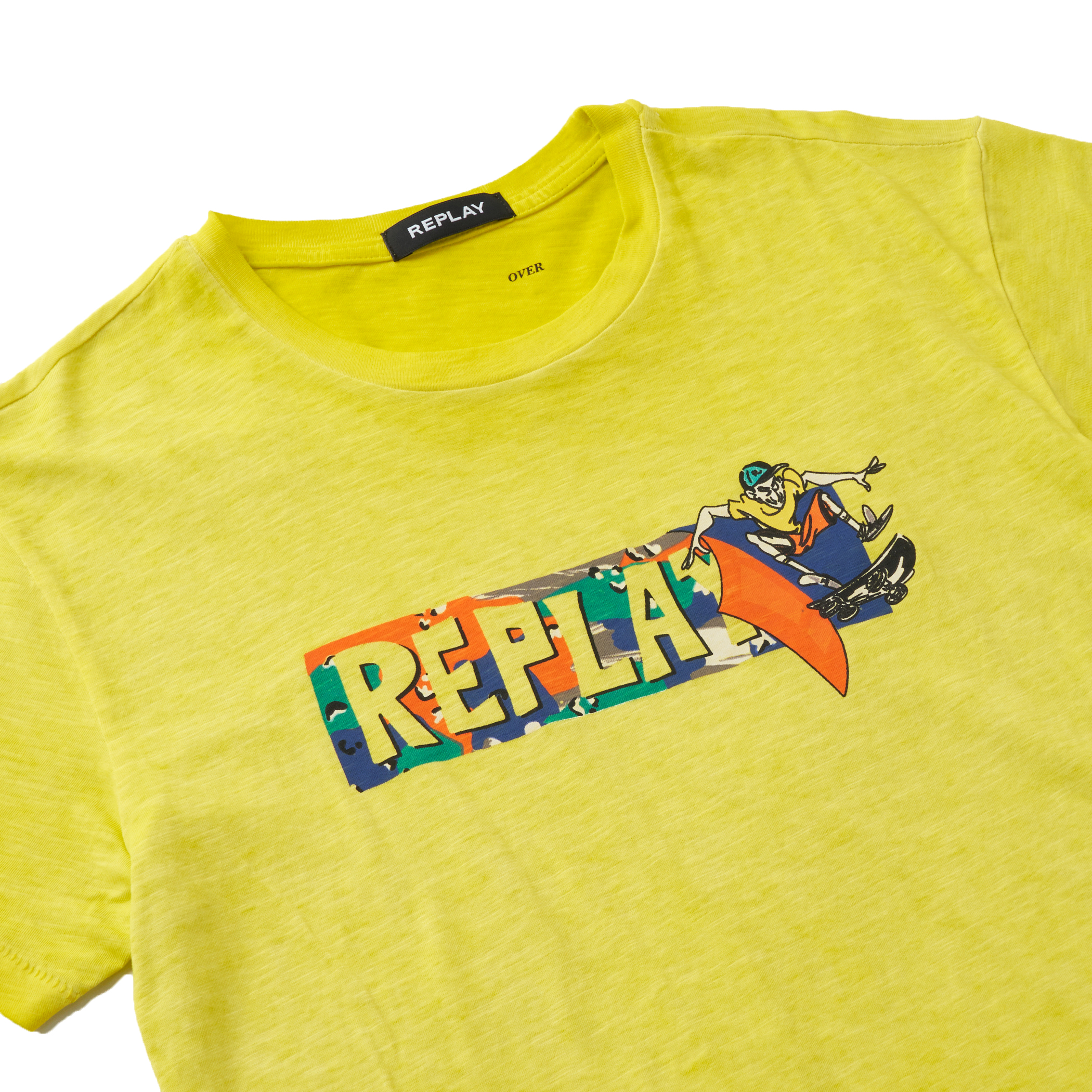 スラブコットンジャージースケボーT 詳細画像 フルオ イエロー 3